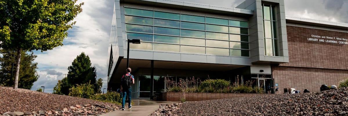 Exterior of Hazy Library on the Prescott campus