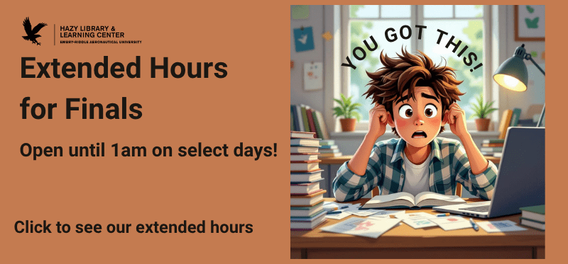 Extended Hours for Finals. See our extended hours.