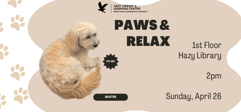 Paws and Relax Event Sunday, April 26 at 2pm